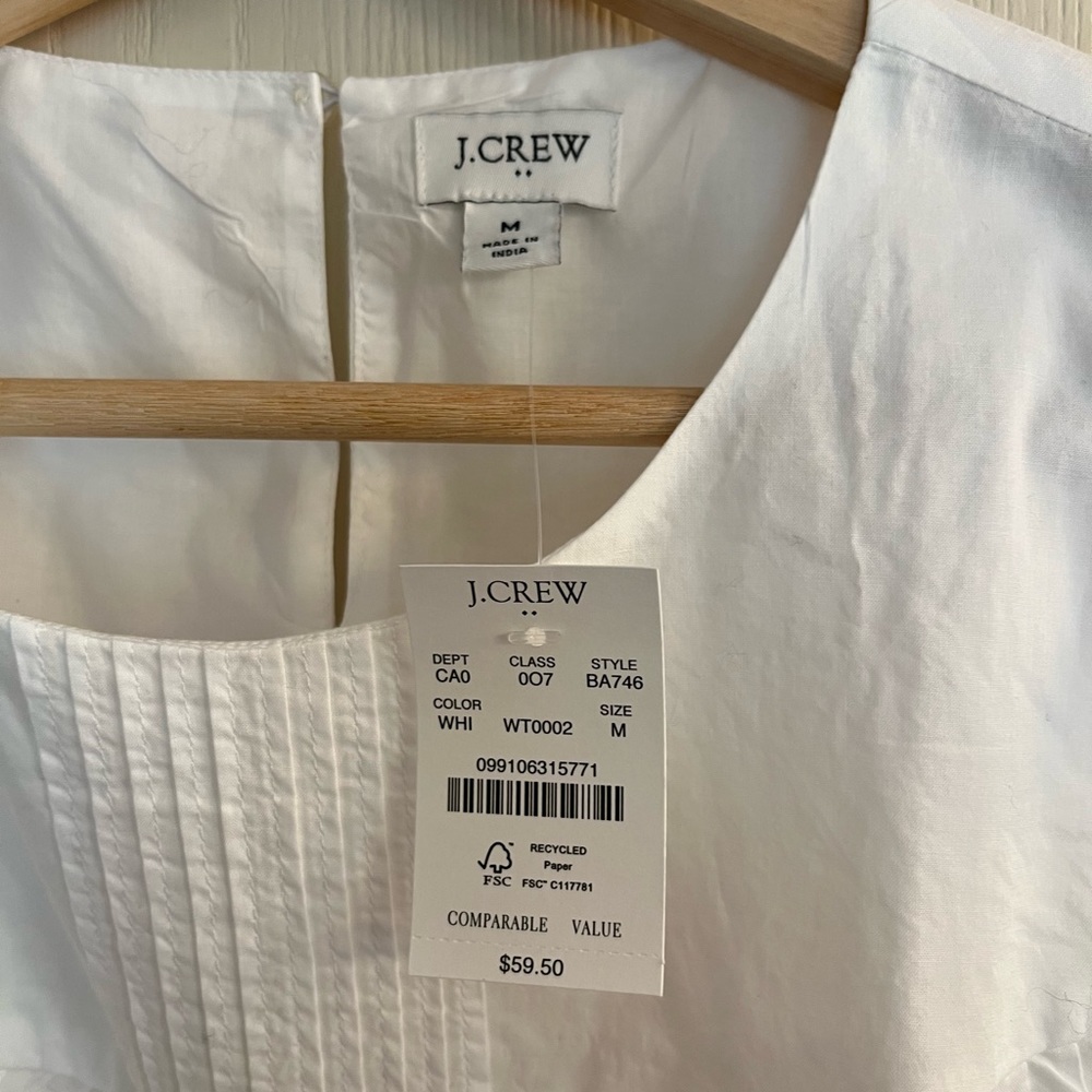JCrew factory white sleeveless shirt size m